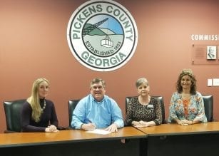 Pickens BOC Chairman Rob Jones signing Sexual Assault Awareness Month Proclamation