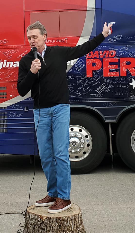 Senator David Perdue campaigning in Jasper, Ga.
